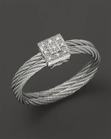 Lyst - Charriol Classique Collection Nautical Cable Ring, .04 Ct. T.W. in Gray