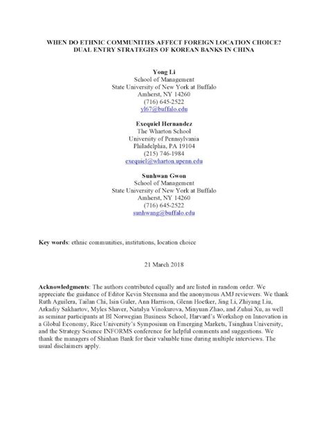 (PDF) WHEN DO ETHNIC COMMUNITIES AFFECT FOREIGN LOCATION CHOICE? DUAL ENTRY STRATEGIES … · 2019 ...