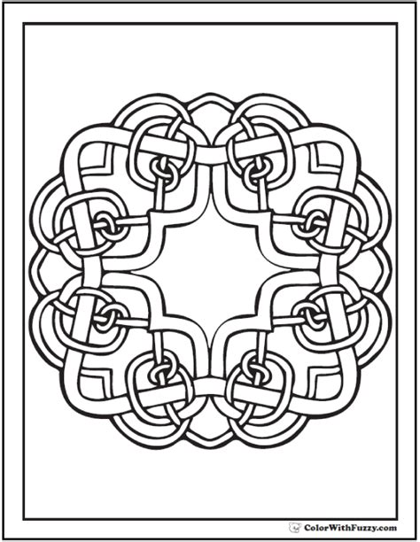 Irish Celtic Coloring Pages Square Knots Pattern