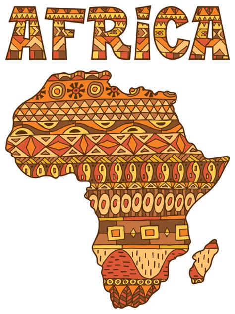 Africa Map Pattern Vector Cartoon Illustration. African, Map, Abstract, Native, Traditional ...