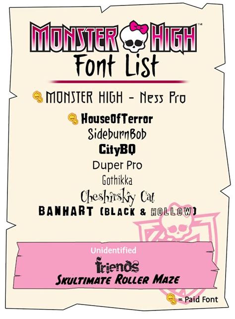 Monster High font list | Monster high, Monster, Vinyl crafts