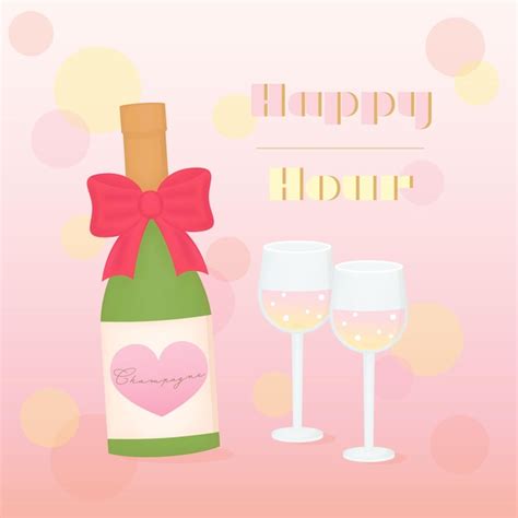 Premium Vector | Happy hour drink