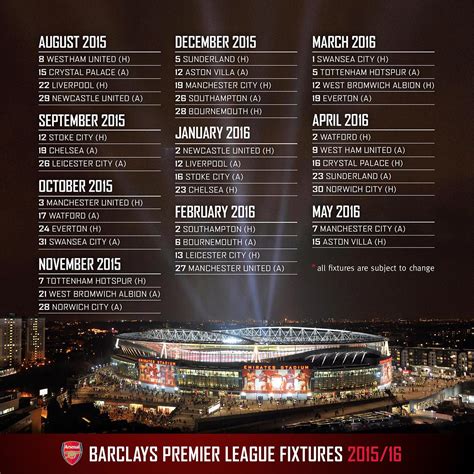 See @arsenal's 2015/16 premier league fixtures in our infographic and ...