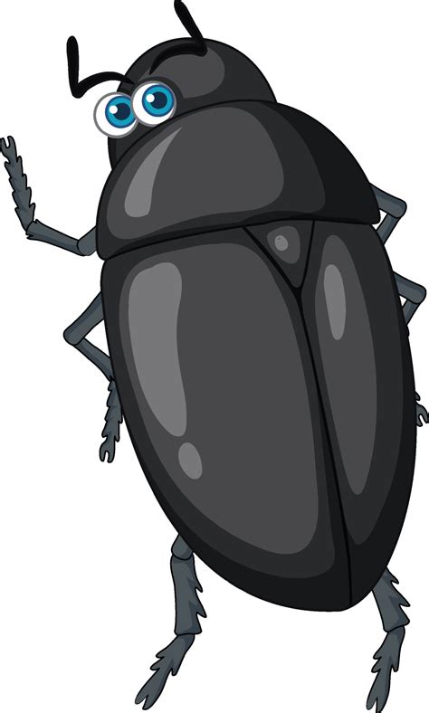 A black beetle cartoon character isolated 6771439 Vector Art at Vecteezy