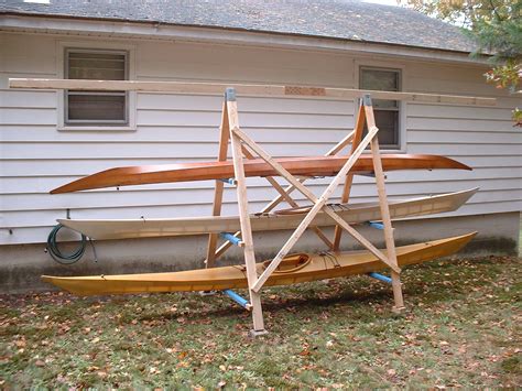 Overview of a simple, A-frame kayak storage rack | Kayak storage rack, Kayak storage, Canoe storage