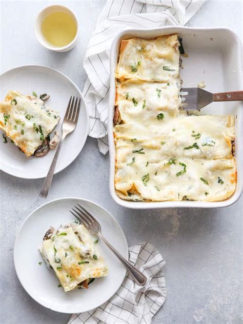 Chicken, Mushroom, and Spinach Lasagna - Completely Delicious