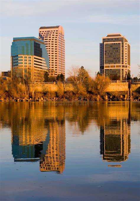 Sacramento at sunset stock photo. Image of golden, business - 4452934