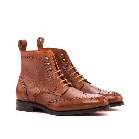 Brown Brogue Boots JIMMY military style