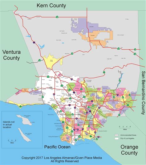 Los Angeles County city and community boundaries (Anyone know where to ...