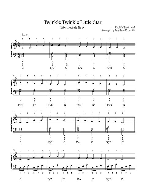 Twinkle Twinkle Little Star by Traditional Sheet Music & Lesson ...