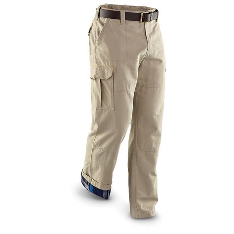 Guide Gear Men's Flannel Lined Cargo Pants - 224165, Insulated Pants, Overalls & Coveralls at ...