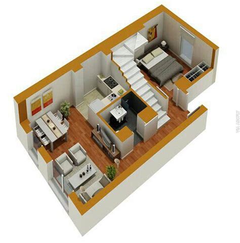 Gambar Denah 3D Apartemen Minimalis