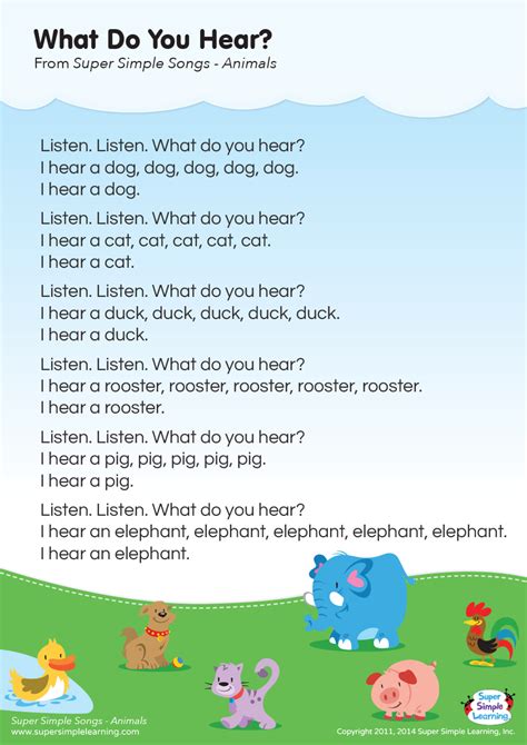 What Do You Hear? Lyrics Poster - Super Simple