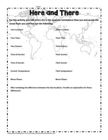 Time Zones Activity Worksheets