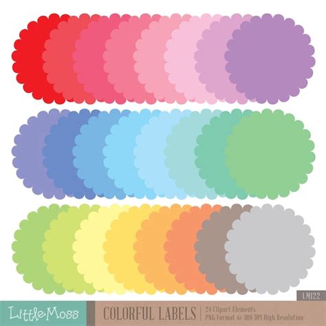 Colorful Labels Clipart | Etsy