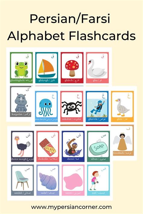 Persian Alphabet Flashcards, Farsi Alphabet Flashcards, Printable Flashcards, Persian, Farsi ...