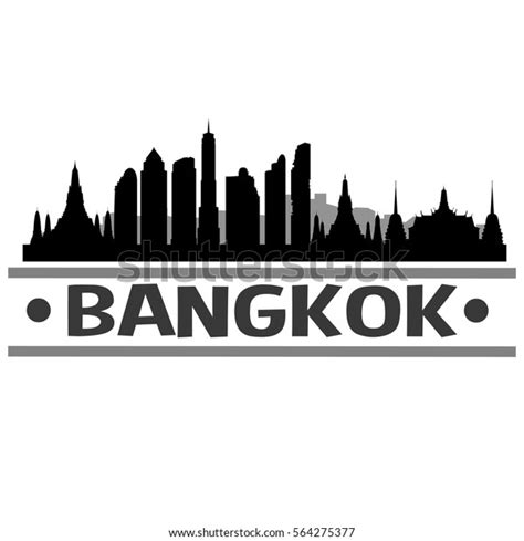 Bangkok Skyline Silhouette Stock Vector (Royalty Free) 564275377