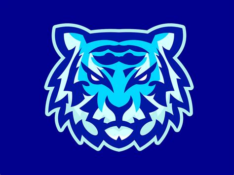 Blue Tiger Mascot Logo by Ranusaban on Dribbble