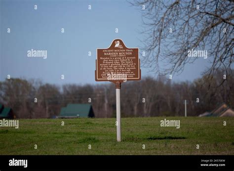 POVERTY POINT RESERVOIR STATE PARK, DELHI, LOUISIANA/USA – MARCH 05 2020: Sign explaining the ...