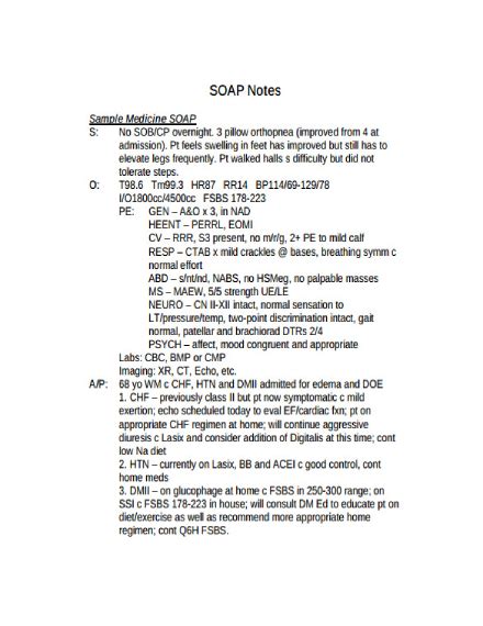 SOAP Note - Examples, Format, Pdf | Examples