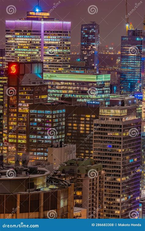 Montreal Night View (conditionalon) Stock Photo - Image of america ...