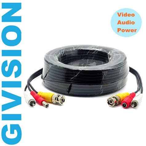 20m 65FT CCTV Security AHD Analog Camera Cable W/ BNC Video RCA Audio ...