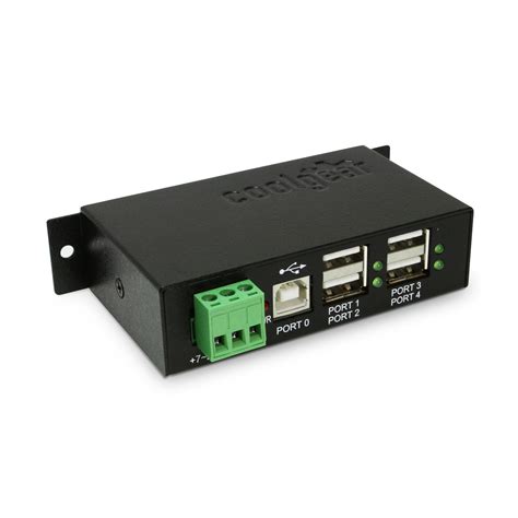 Industrial 4-Port USB 2.0 Powered Hub for PC-MAC DIN-RAIL Mount | Coolgear