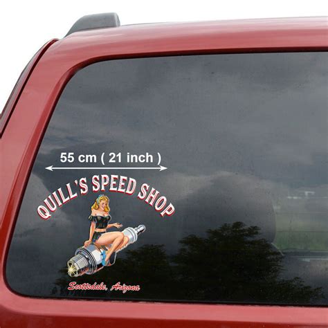 Personalized Pinup Girl Spark Plug Hot Rod Garage Decals For Cars ...