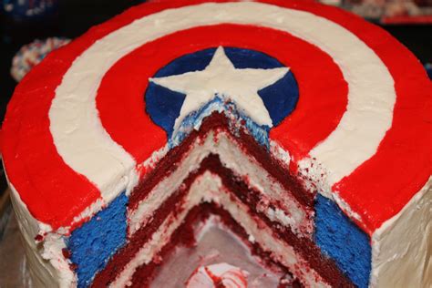 Captain America's Shield Cake Made this for my Nephew's 3rd Birthday I ...