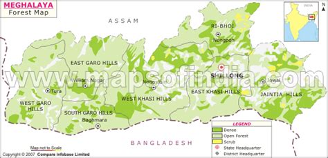 Forest map of Meghalaya