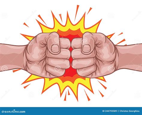 Fist Bump Punch Fists Boxing Cartoon Explosion Stock Vector - Illustration of background ...