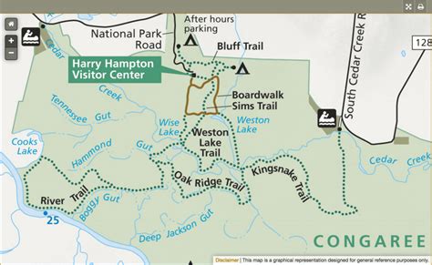 Congaree National Park Trail Map - BetterExploring.com