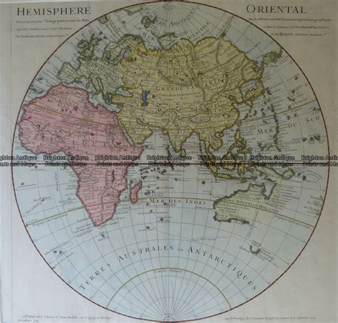 Antique Map 16-258 Eastern Hemisphere by Delisle c.1724 - Brighton Antique Prints and Maps ...