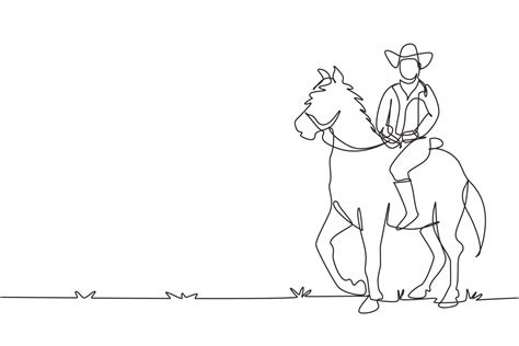 Cowboy Riding Horse Drawing