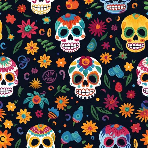 Premium AI Image | Day of the dead skulls.