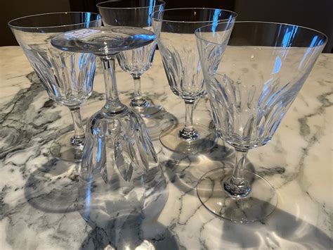 Proantic: Five Red Wine Glasses In Baccarat Crystal Model Côte-azur