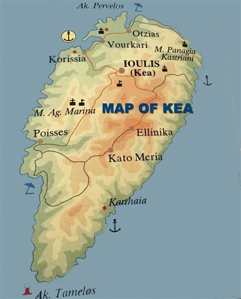 Map of Kea | large map of Kea island Greece