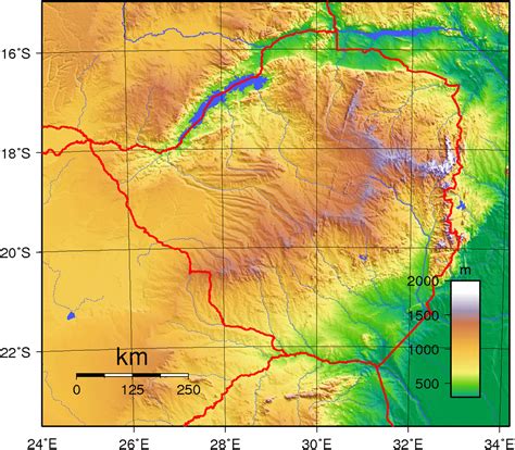 Zimbabwe Topography - MapSof.net