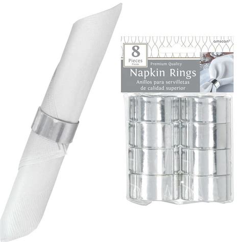 Silver Napkin Rings 8ct | Party City