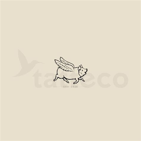 Flying Pig Temporary Tattoo set of 3 - Etsy