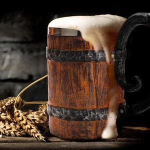 Viking Wooden Stainless Steel Tankard Mug - Vikings Roar