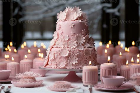 winter cake Wonderland pink theme 31591033 Stock Photo at Vecteezy