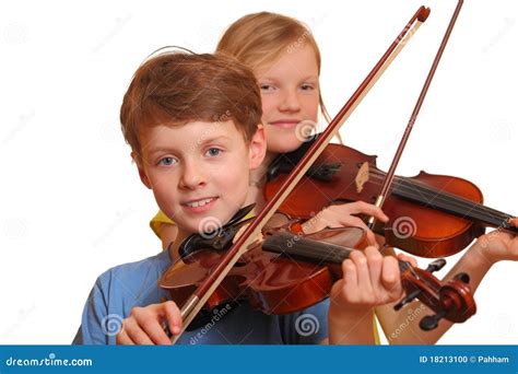 Kids Playing Violin Stock Photo - Image: 18213100