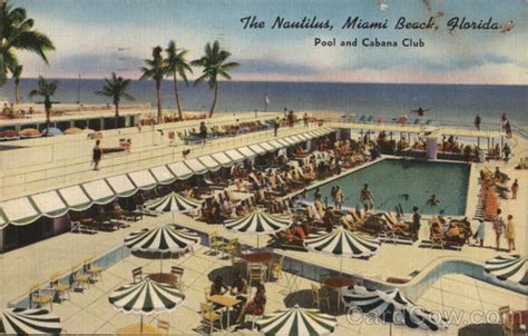 The Nautilus Pool and Cabana Club Miami Beach, FL Postcard