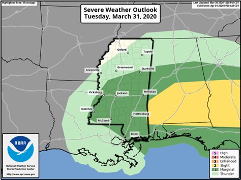 Mississippi Weather Network severe weather outlook for Tuesday - Alcorn ...