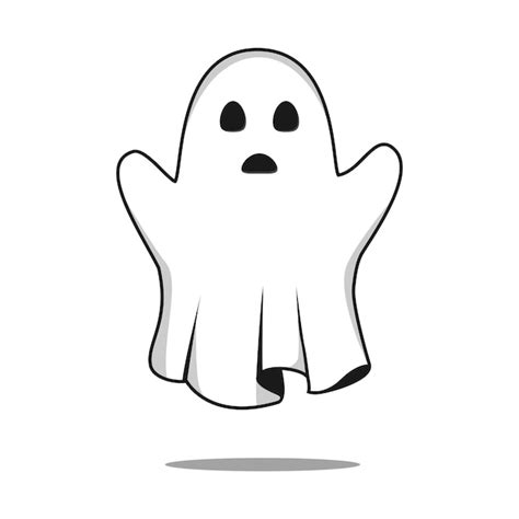 Premium Vector | Flying ghost spirit Boo Happy Halloween Scary white ...