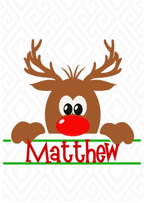 Peeping Reindeer Svg Reindeer Monogram Svg Christmas - Etsy