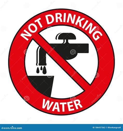 Not Drinking Water Symbol Sign Isolated on White Background Stock Vector - Illustration of risk ...