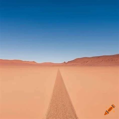 Minimalist desert landscape with a straight path on Craiyon