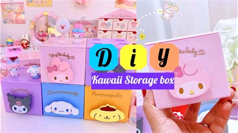 How to make desk storage box / Kawaii desk storage box / DIY storage box / Desk Organiser - YouTube